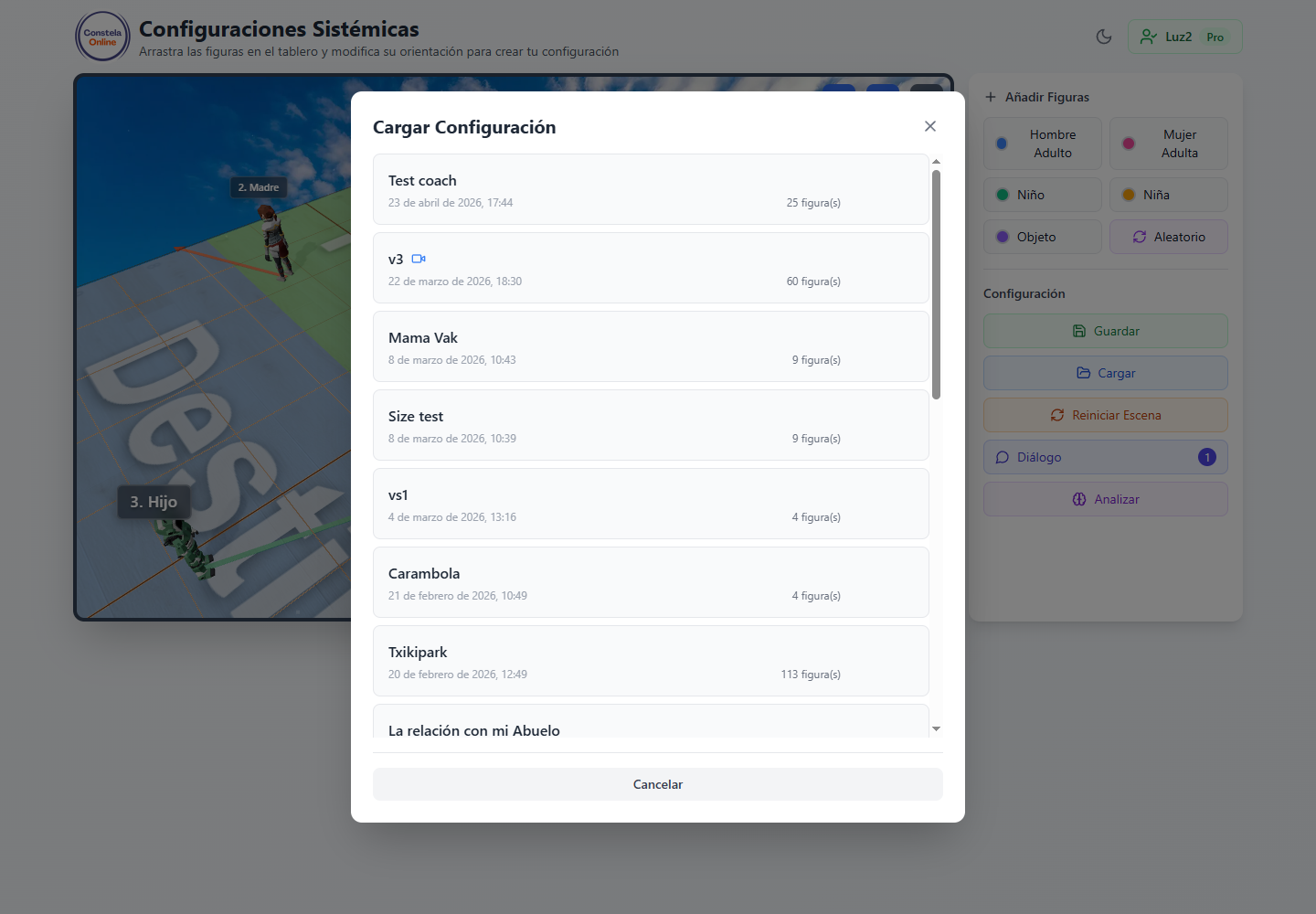 Saved scenes and sharing in Constela Online
